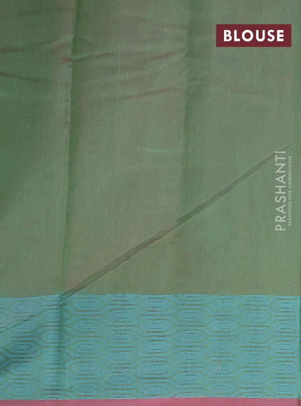 Semi chanderi saree dual shade of green and pink shade with allover thread weaves and woven border - {{ collection.title }} by Prashanti Sarees