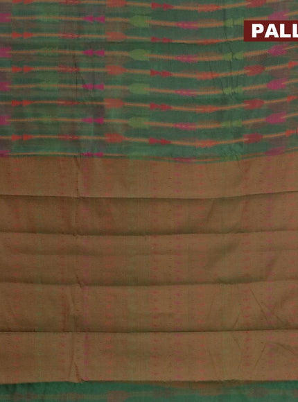 Semi chanderi saree dual shade of green and pink with allover thread weaves and woven border - {{ collection.title }} by Prashanti Sarees