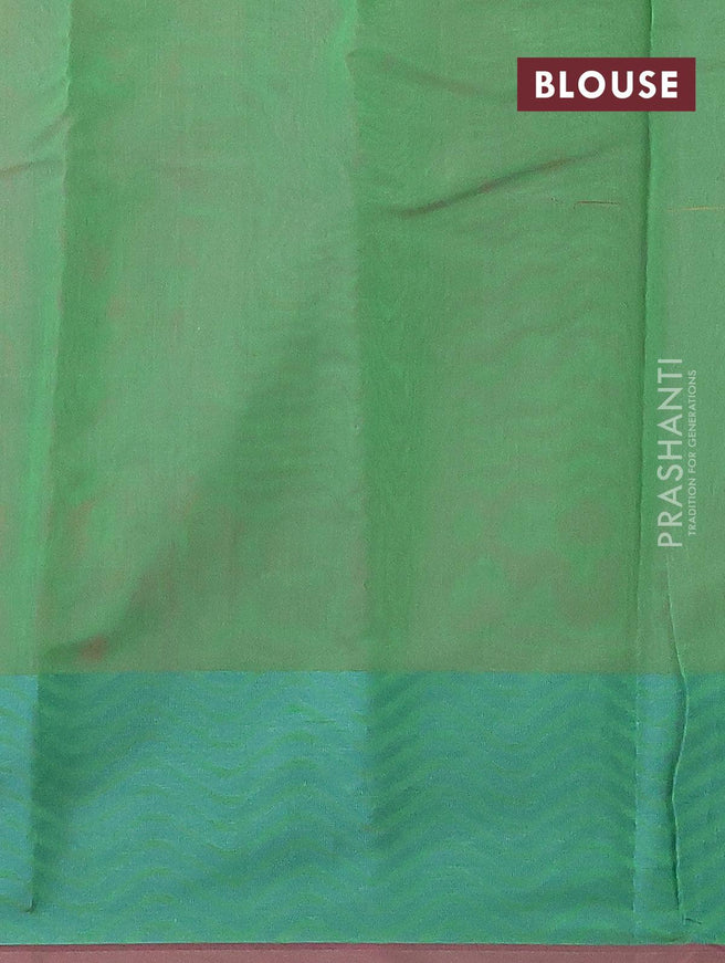 Semi chanderi saree dual shade of green and pink with allover thread weaves and woven border - {{ collection.title }} by Prashanti Sarees