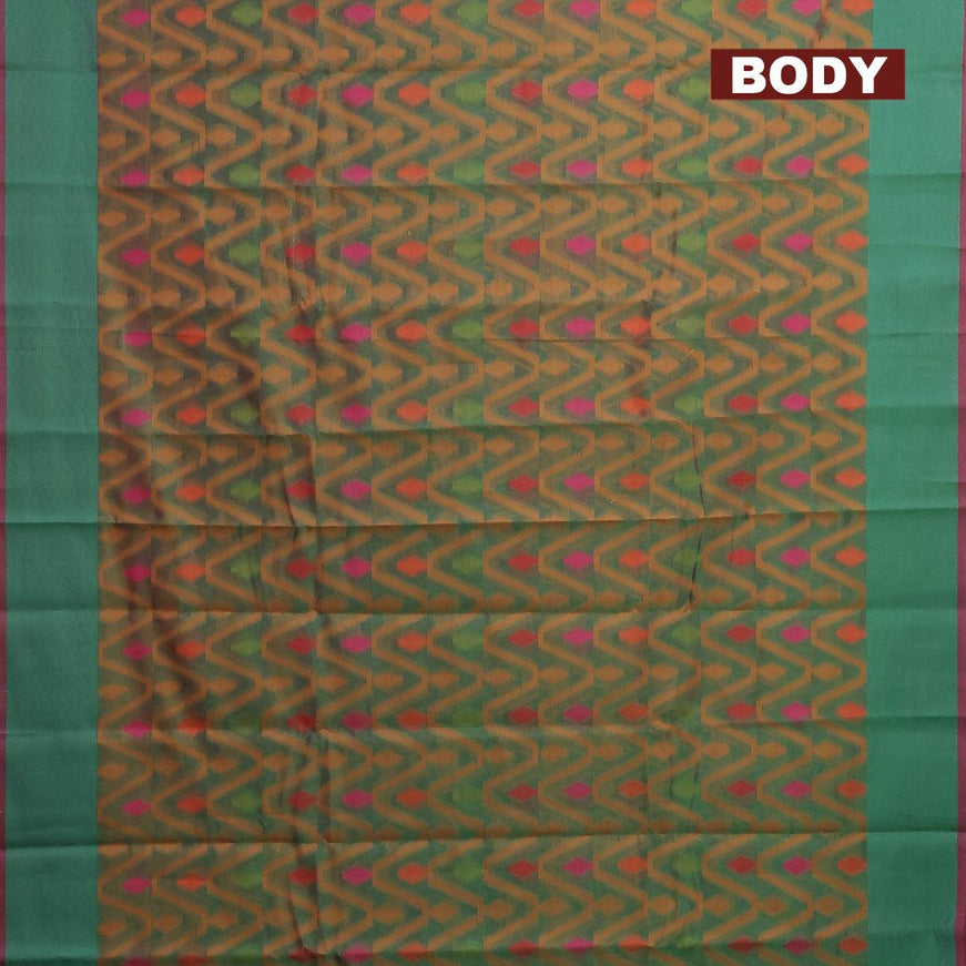 Semi chanderi saree dual shade of greenish pink and with allover thread weaves and woven border - {{ collection.title }} by Prashanti Sarees