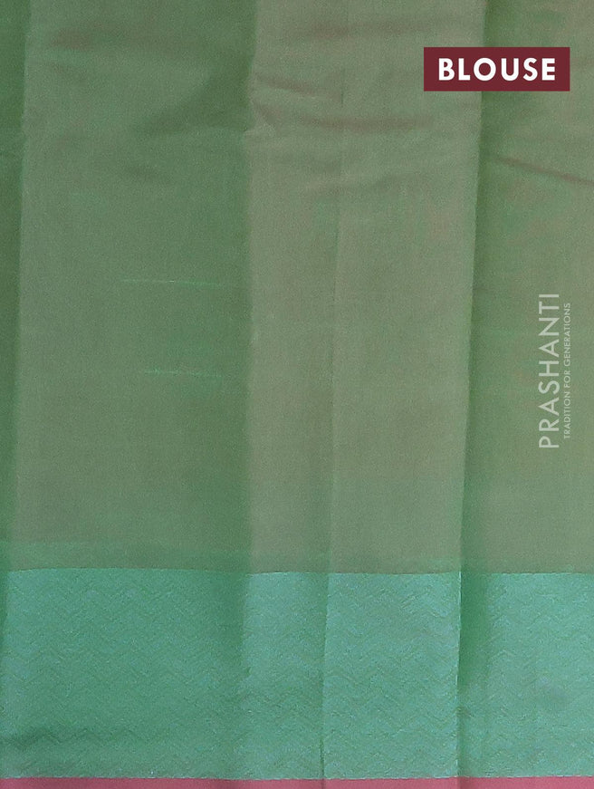 Semi chanderi saree dual shade of greenish pink and with allover thread weaves and woven border - {{ collection.title }} by Prashanti Sarees