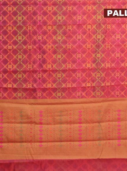 Semi chanderi saree dual shade of maroon and blue with allover thread weaves and woven border - {{ collection.title }} by Prashanti Sarees