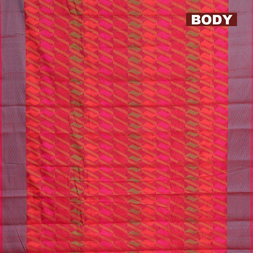 Semi chanderi saree dual shade of pink and with allover thread weaves and woven border - {{ collection.title }} by Prashanti Sarees