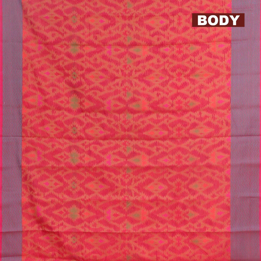 Semi chanderi saree dual shade of pink and with allover thread weaves and woven border - {{ collection.title }} by Prashanti Sarees