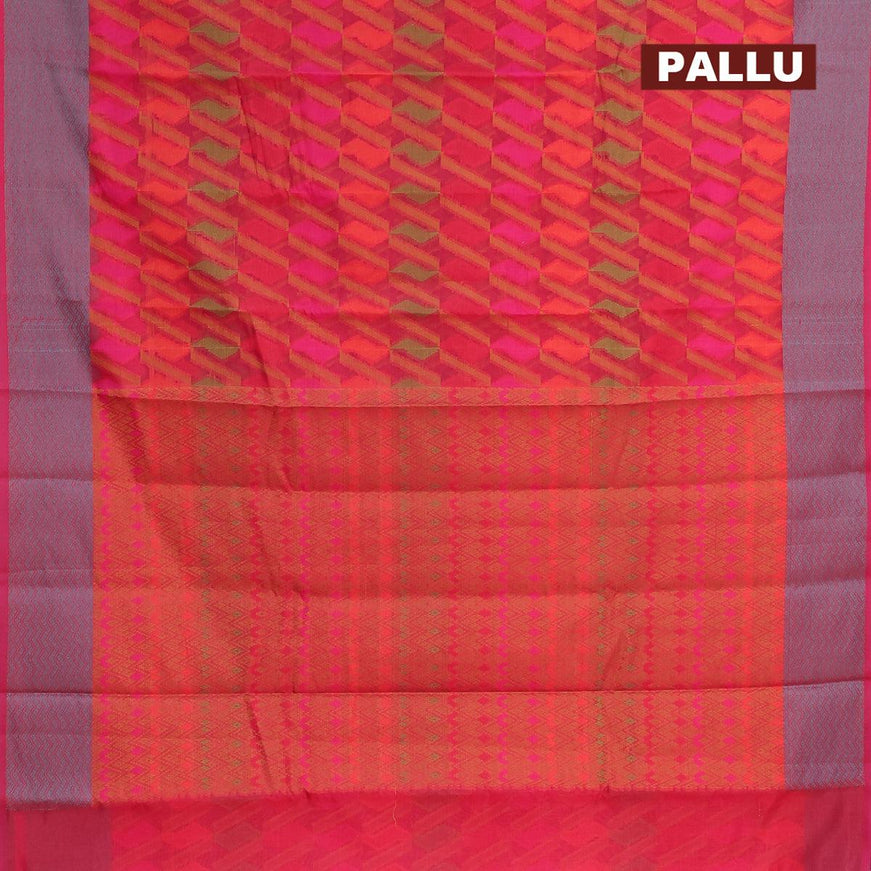 Semi chanderi saree dual shade of pink and with allover thread weaves and woven border - {{ collection.title }} by Prashanti Sarees