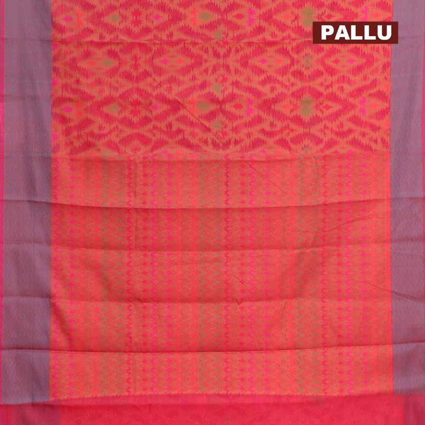 Semi chanderi saree dual shade of pink and with allover thread weaves and woven border - {{ collection.title }} by Prashanti Sarees