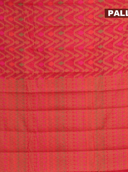 Semi chanderi saree dual shade of pink and with allover thread weaves and woven border - {{ collection.title }} by Prashanti Sarees