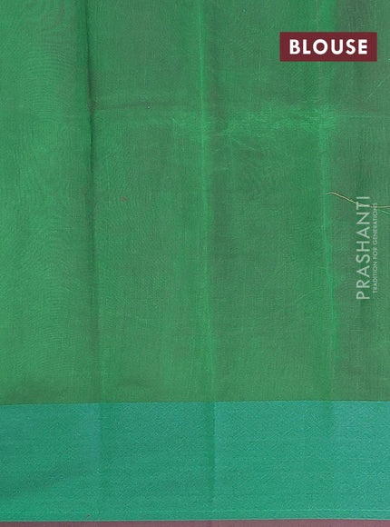 Semi chanderi saree green and pink shade with allover thread weaves and woven border - {{ collection.title }} by Prashanti Sarees