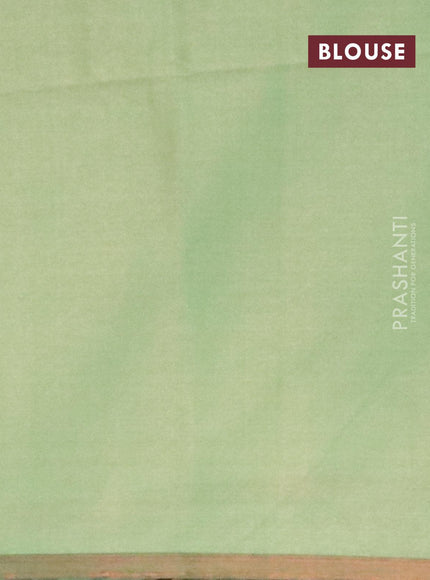 Semi chanderi saree green with allover ikat weaves and zari woven piping border - {{ collection.title }} by Prashanti Sarees