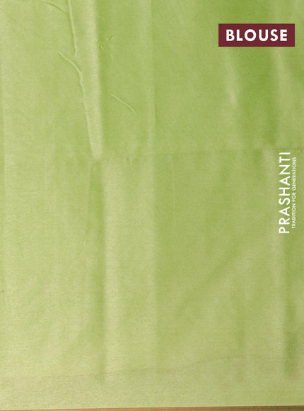 Semi chanderi saree light green with allover ikat weaves and zari woven piping border - {{ collection.title }} by Prashanti Sarees