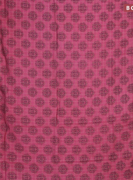 Semi chanderi saree maroon shade and black with allover prints & zari checked pattern and zari woven border - {{ collection.title }} by Prashanti Sarees