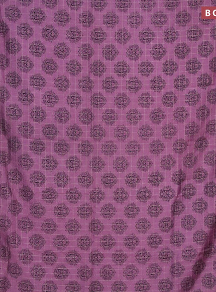 Semi chanderi saree mild purple and black with allover prints & zari checked pattern and zari woven border - {{ collection.title }} by Prashanti Sarees