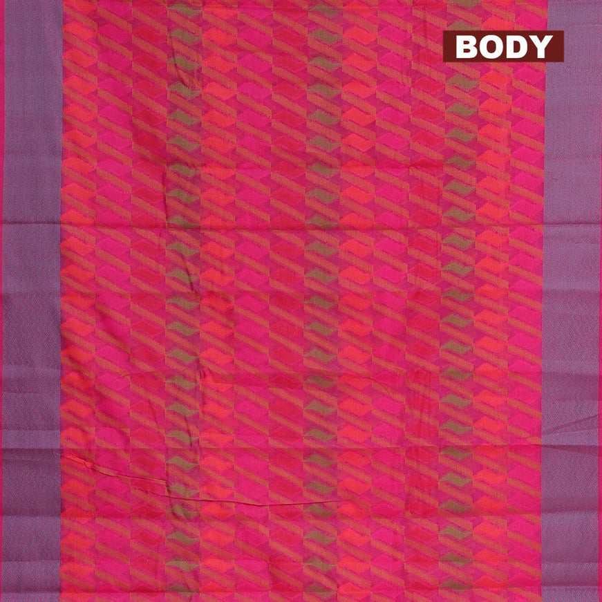 Semi chanderi saree pink and with allover thread weaves and woven border - {{ collection.title }} by Prashanti Sarees