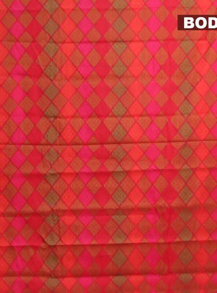 Semi chanderi saree pink and with allover thread weaves and woven border - {{ collection.title }} by Prashanti Sarees