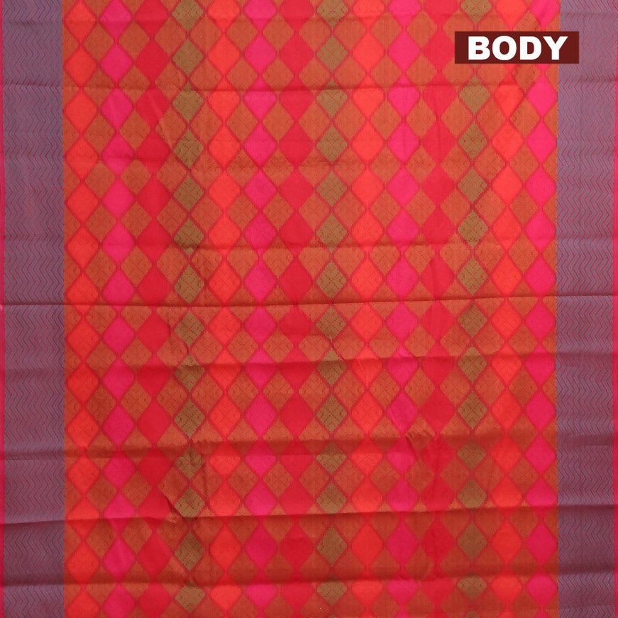 Semi chanderi saree pink and with allover thread weaves and woven border - {{ collection.title }} by Prashanti Sarees