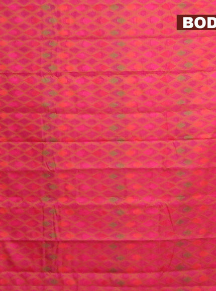 Semi chanderi saree pink and with allover thread weaves and woven border - {{ collection.title }} by Prashanti Sarees