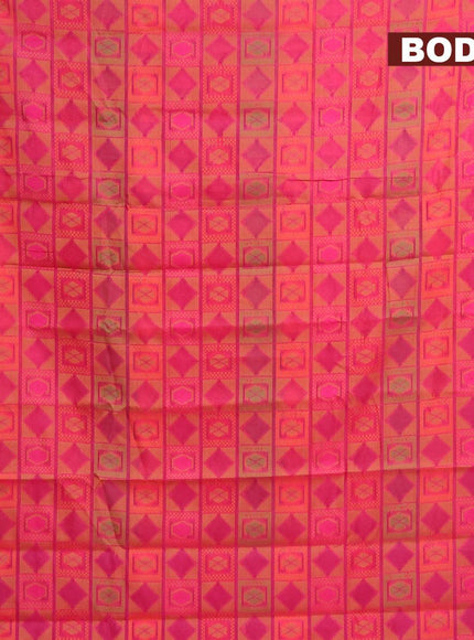 Semi chanderi saree pink and with allover thread weaves and woven border - {{ collection.title }} by Prashanti Sarees