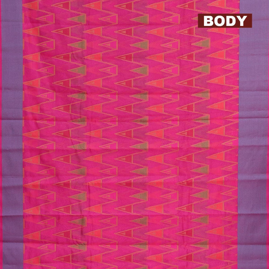 Semi chanderi saree pink and with allover thread weaves and woven border - {{ collection.title }} by Prashanti Sarees