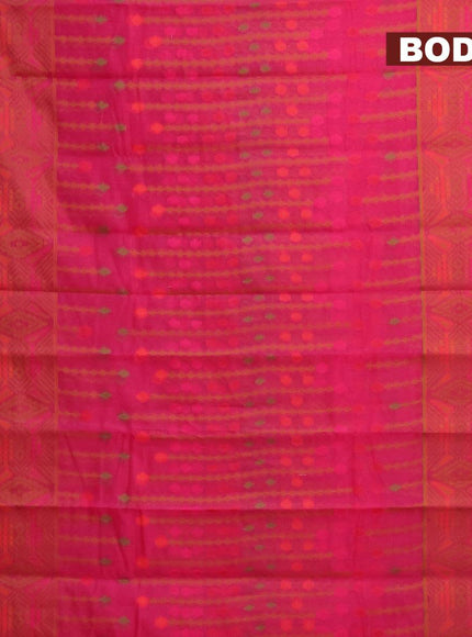 Semi chanderi saree pink and with allover thread weaves and woven border - {{ collection.title }} by Prashanti Sarees