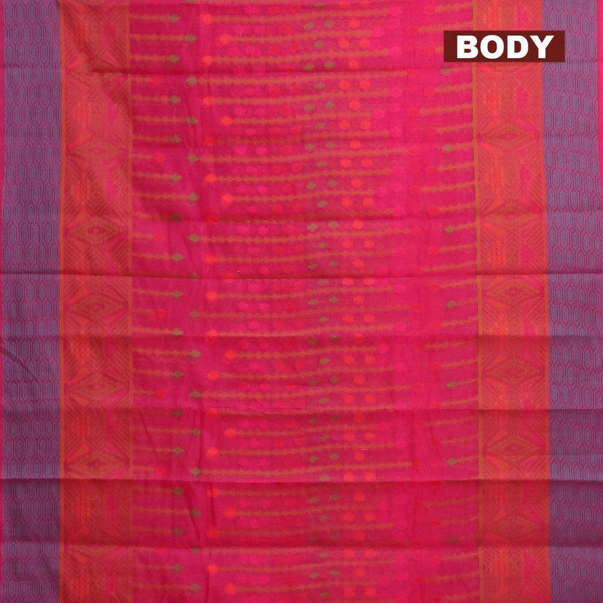 Semi chanderi saree pink and with allover thread weaves and woven border - {{ collection.title }} by Prashanti Sarees