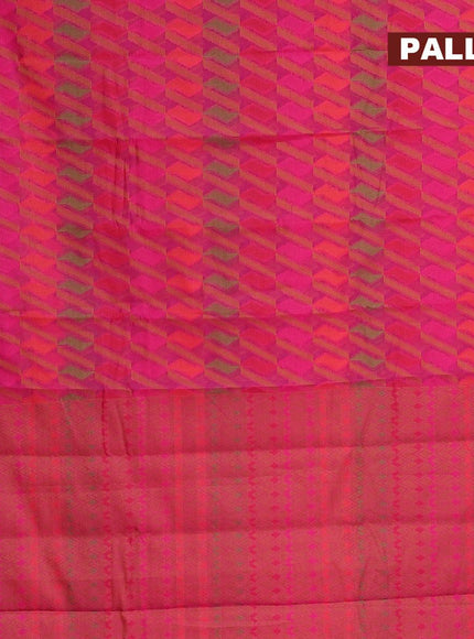 Semi chanderi saree pink and with allover thread weaves and woven border - {{ collection.title }} by Prashanti Sarees