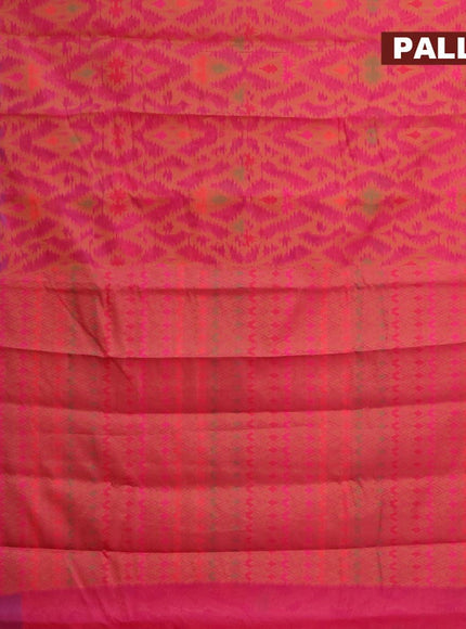 Semi chanderi saree pink and with allover thread weaves and woven border - {{ collection.title }} by Prashanti Sarees