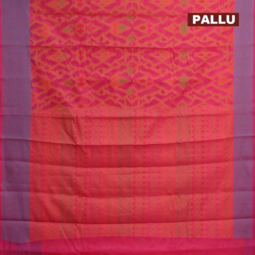 Semi chanderi saree pink and with allover thread weaves and woven border - {{ collection.title }} by Prashanti Sarees