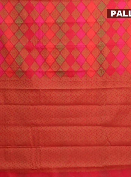 Semi chanderi saree pink and with allover thread weaves and woven border - {{ collection.title }} by Prashanti Sarees