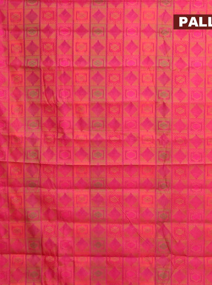 Semi chanderi saree pink and with allover thread weaves and woven border - {{ collection.title }} by Prashanti Sarees