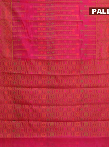 Semi chanderi saree pink and with allover thread weaves and woven border - {{ collection.title }} by Prashanti Sarees