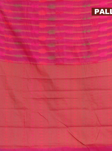 Semi chanderi saree pink and with allover thread weaves and woven border - {{ collection.title }} by Prashanti Sarees