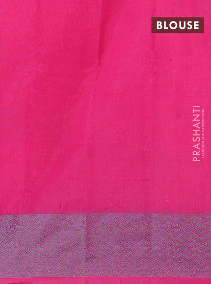 Semi chanderi saree pink and with allover thread weaves and woven border - {{ collection.title }} by Prashanti Sarees