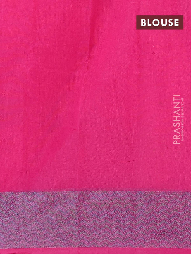 Semi chanderi saree pink and with allover thread weaves and woven border - {{ collection.title }} by Prashanti Sarees