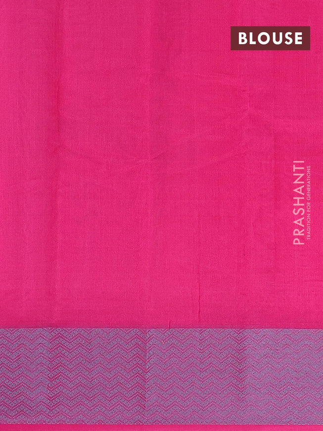 Semi chanderi saree pink and with allover thread weaves and woven border - {{ collection.title }} by Prashanti Sarees