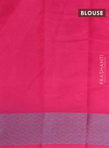 Semi chanderi saree pink and with allover thread weaves and woven border - {{ collection.title }} by Prashanti Sarees