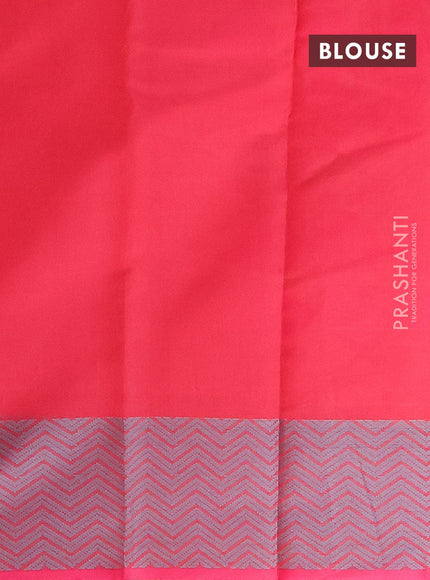 Semi chanderi saree pink and with allover thread weaves and woven border - {{ collection.title }} by Prashanti Sarees