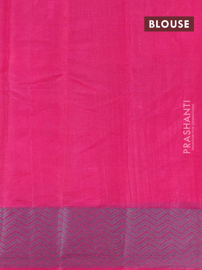 Semi chanderi saree pink and with allover thread weaves and woven border - {{ collection.title }} by Prashanti Sarees