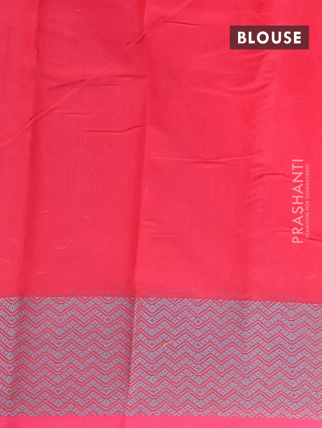 Semi chanderi saree pink and with allover thread weaves and woven border - {{ collection.title }} by Prashanti Sarees