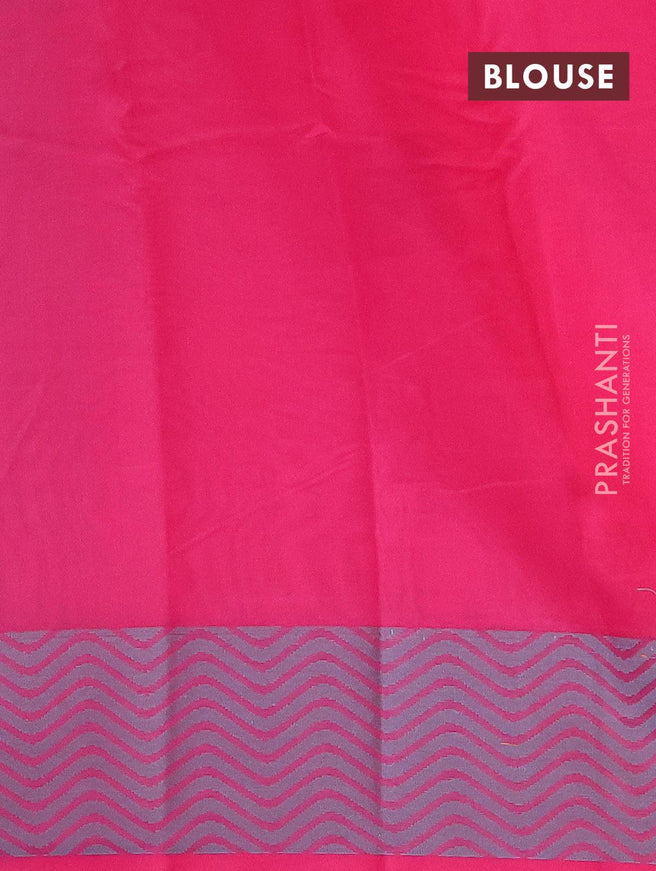 Semi chanderi saree pink and with allover thread weaves and woven border - {{ collection.title }} by Prashanti Sarees