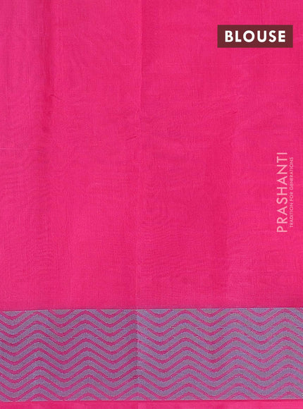 Semi chanderi saree pink and with allover thread weaves and woven border - {{ collection.title }} by Prashanti Sarees