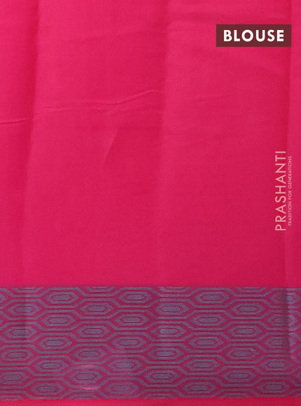 Semi chanderi saree pink and with allover thread weaves and woven border - {{ collection.title }} by Prashanti Sarees