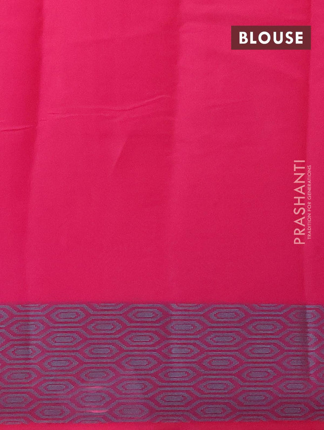 Semi chanderi saree pink and with allover thread weaves and woven border - {{ collection.title }} by Prashanti Sarees