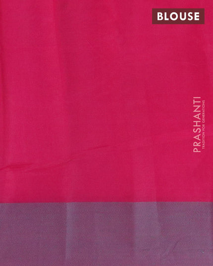 Semi chanderi saree pink and with allover thread weaves and woven border - {{ collection.title }} by Prashanti Sarees