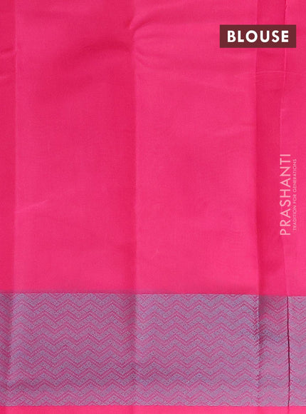 Semi chanderi saree pink and with allover thread weaves and woven border - {{ collection.title }} by Prashanti Sarees