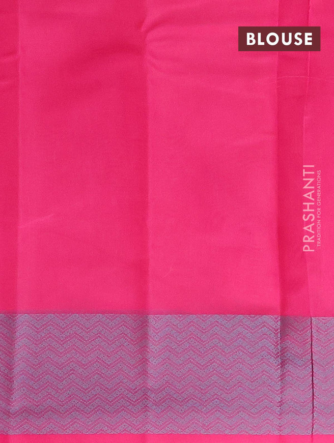 Semi chanderi saree pink and with allover thread weaves and woven border - {{ collection.title }} by Prashanti Sarees