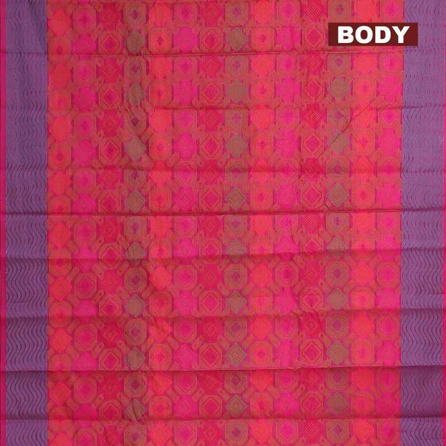 Semi chanderi saree pink shade and with allover thread weaves and woven border - {{ collection.title }} by Prashanti Sarees