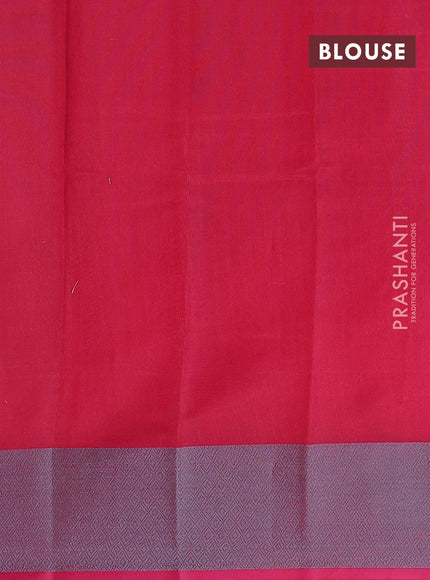 Semi chanderi saree reddish pink and pink with allover thread weaves and woven border - {{ collection.title }} by Prashanti Sarees