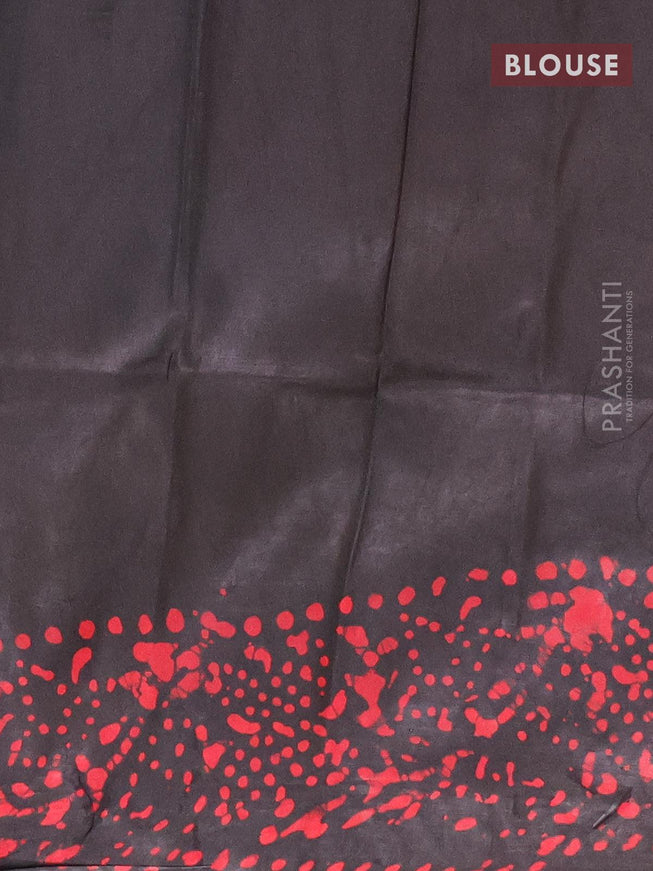 Semi dola saree black and maroon with allover batik prints and kanjivaram style border - {{ collection.title }} by Prashanti Sarees