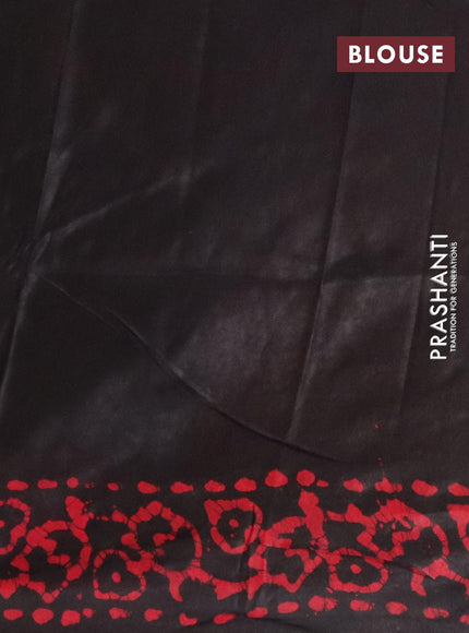 Semi dola saree black and red with allover batik prints and kanjivaram style border - {{ collection.title }} by Prashanti Sarees