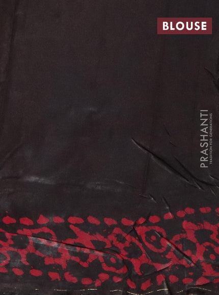 Semi dola saree black and red with allover batik prints and kanjivaram style border - {{ collection.title }} by Prashanti Sarees